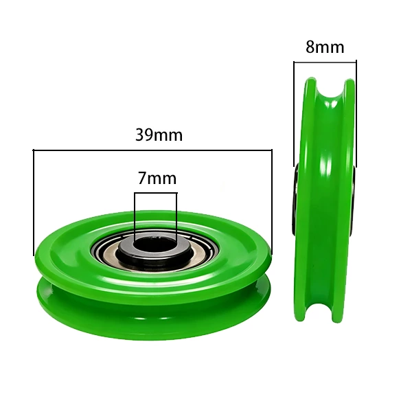 627 ZZ U Type Plastic Roller Pulley d7*D39*8mm
